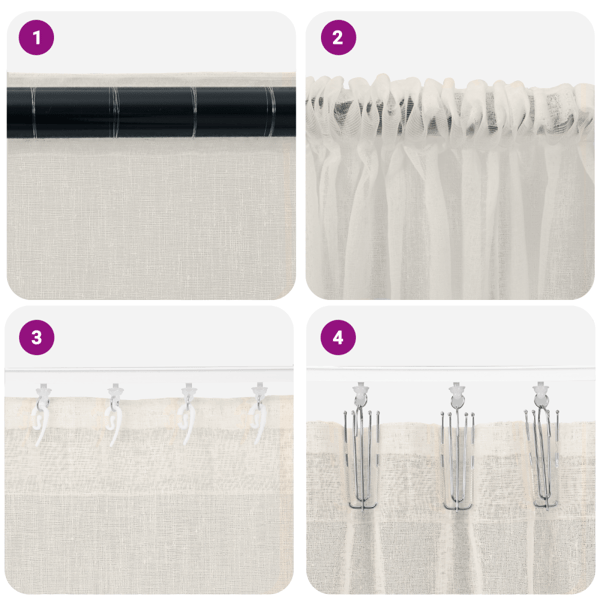 Voile Gardin 2 st Kräm 175 x 140 cm Polyester