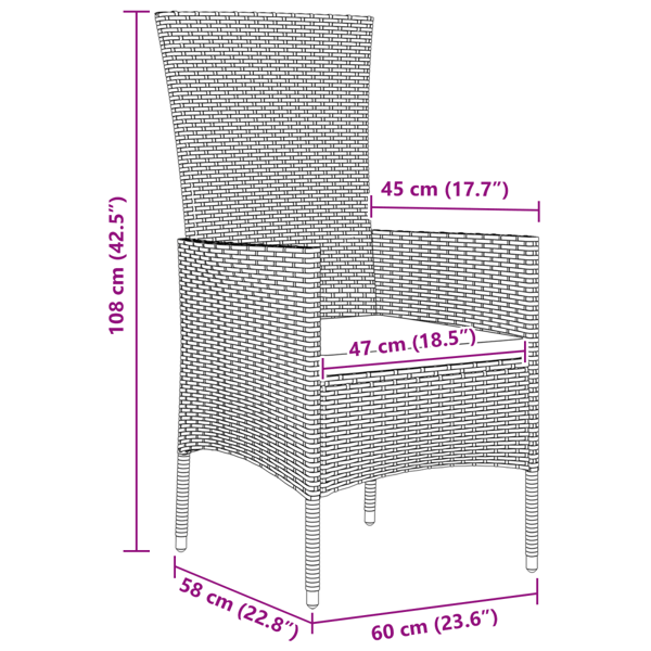 Trädgårdsmöbelset med kudde 5 pcs Beige konstrotting