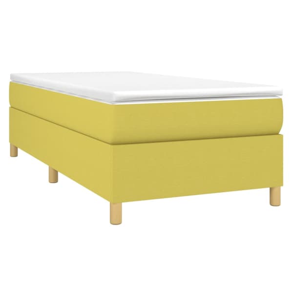 Boxspring-sängram grön 90x190 cm tyg
