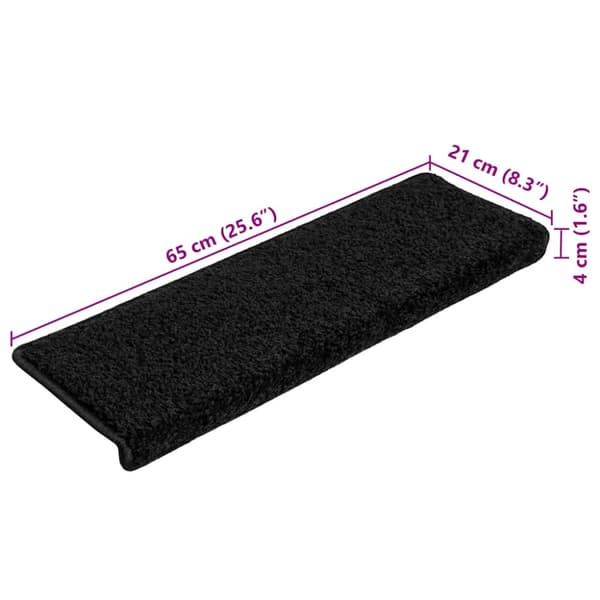 Trappmattor 20 st 65x21x4 cm svarta rektangulära kanter