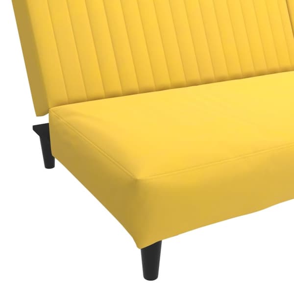 Bäddsoffa 2-sits gul sammet