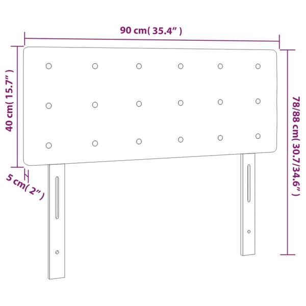 Sänggavel gräddvit 90x5x78/88 cm konstläder