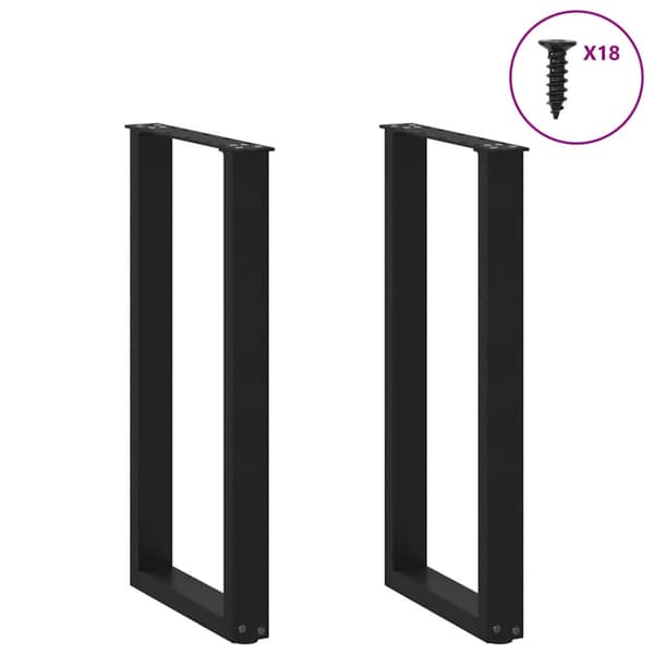 Konsolbordsben U-formade 2 st svarta 28x(72-73) cm stål