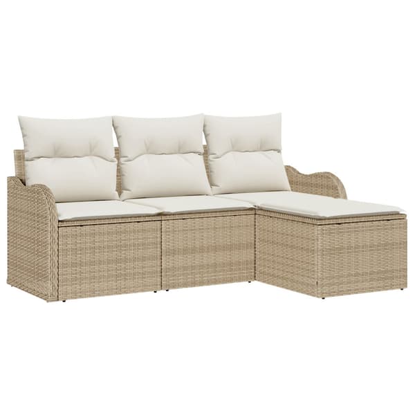 Trädgårdsoffset 4 st Beige konstrotting