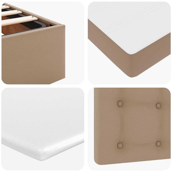 Ottoman sängram med madrass cappuccino 160x200 cm konstläder