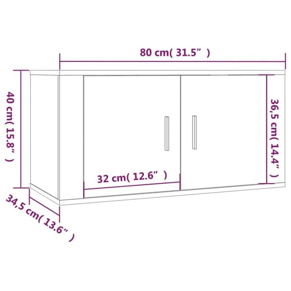 Väggmonterade tv-skåp 3 st vit 80x34,5x40 cm