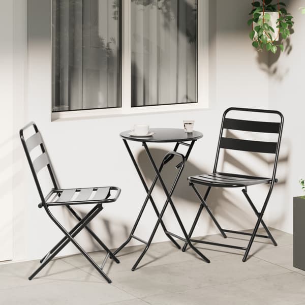 Trädgårds Bistro Set 3 pcs Antracit Stål