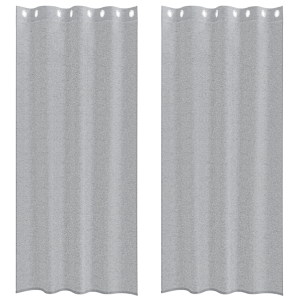Voile Gardin med gardiner 2 pcs Mörkgrå 260 x 140 cm Polyester