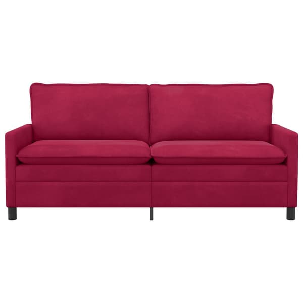 Soffa Vinröd 196 x 81 x 87,5 cm Sammet