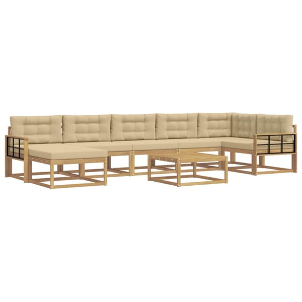 Utomhussoffset 8 pcs Vit och Beige