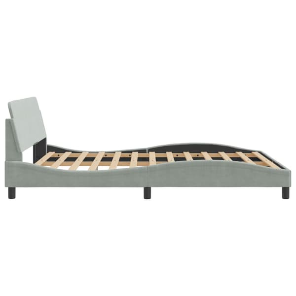 Bed Frame "Dover" Light Grey 160x200 cm Velvet