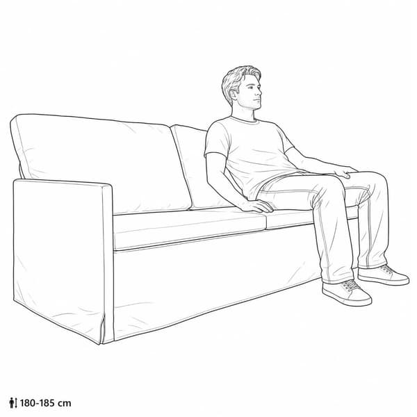 3-sitssoffa Blå 190 x 81 x 82 cm Kordread tyg