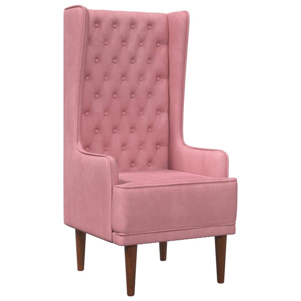 Knappklädd stol med hög rygg Rosa Sammet