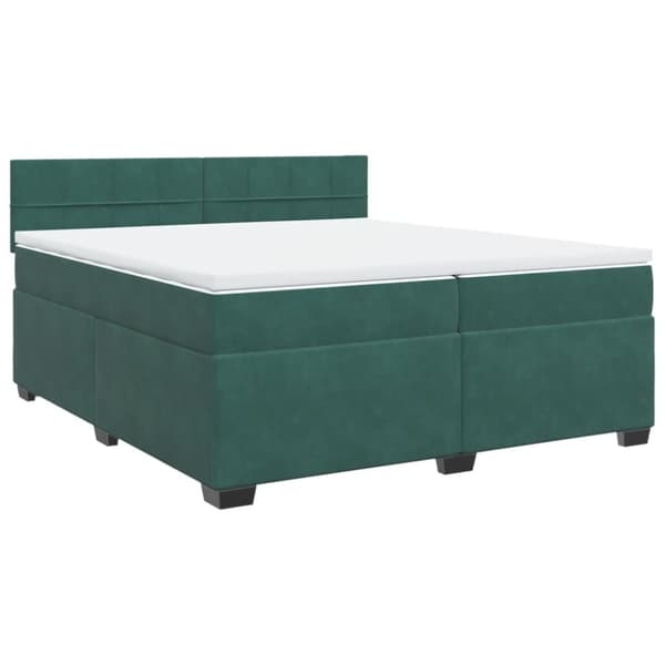 Ramsäng med madrass mörkgrön 200x200 cm sammet