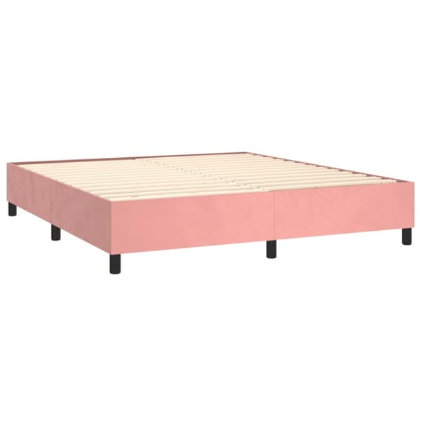 Ramsäng med madrass rosa 180x200 cm sammet