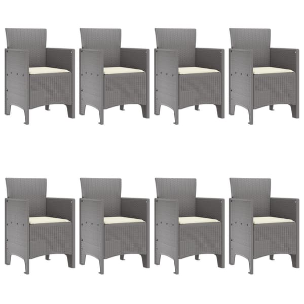 Trädgårdsmöbelset 9 pcs Ljusgrå Polypropylen