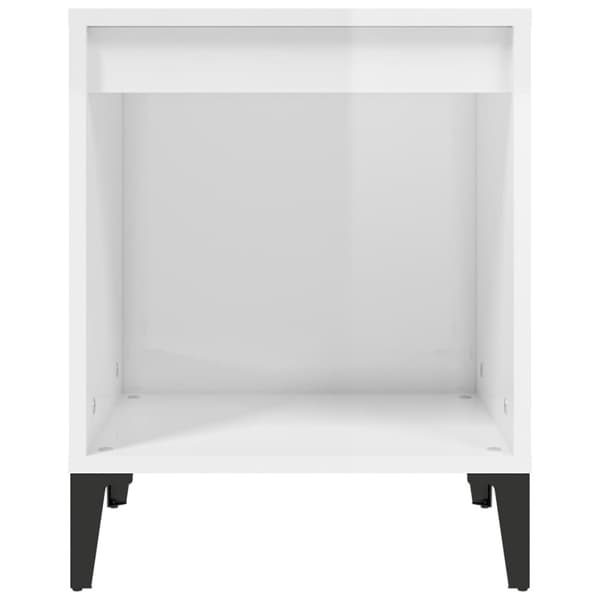 Sängbord 2 st vit högglans 40x35x50 cm