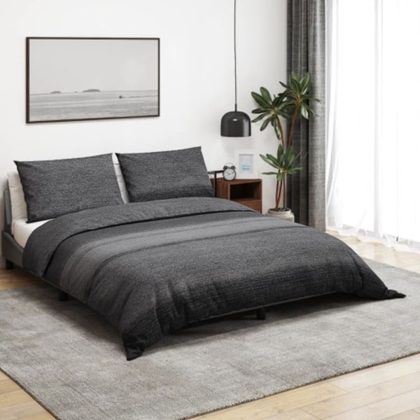 Bäddset mörkgrå 260x220 cm bomull