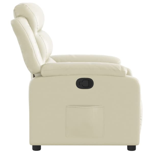Reclinerfåtölj gräddvit konstläder