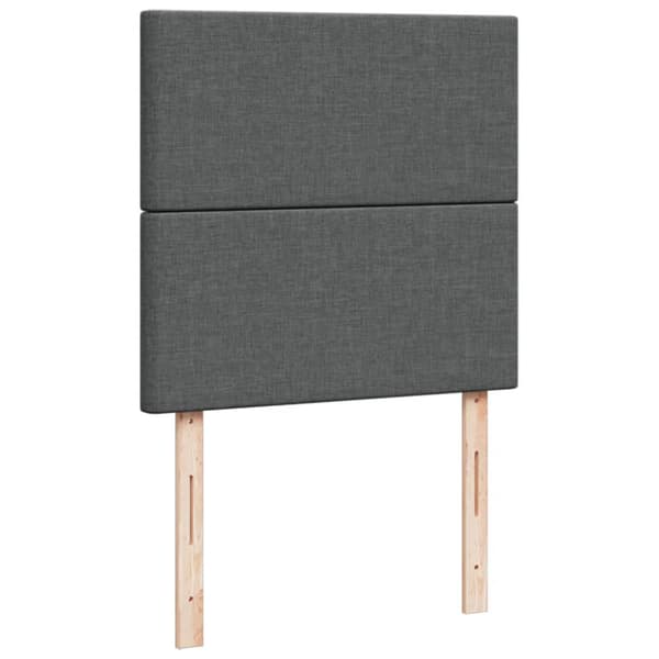 Ramsäng med madrass mörkgrå 80x200 cm tyg