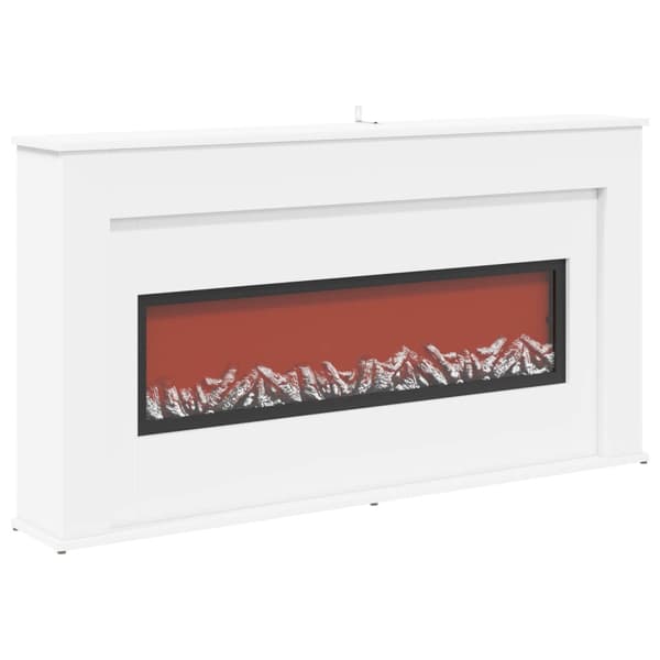 Eldstad med LED-slinga Vit 130 x 20 x 69,5 cm Konstruerat trä