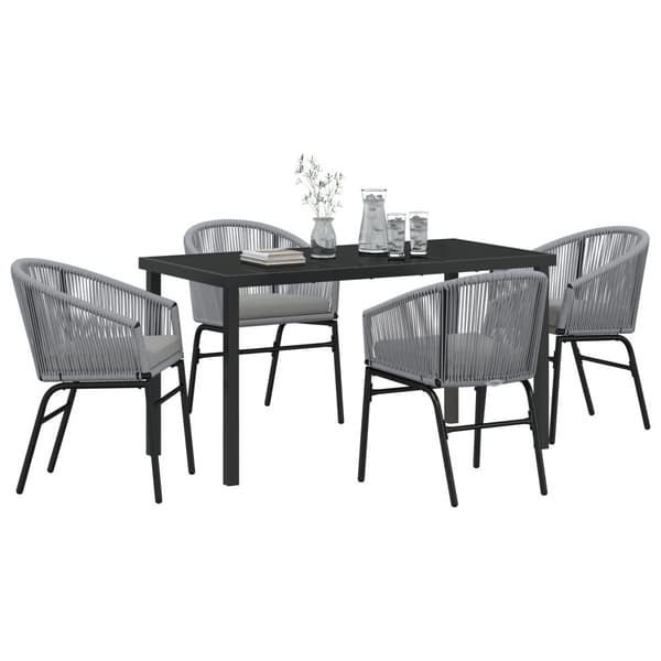 Trädgårdsmöbelset 5 pcs Antracit Pulverlackerat stål