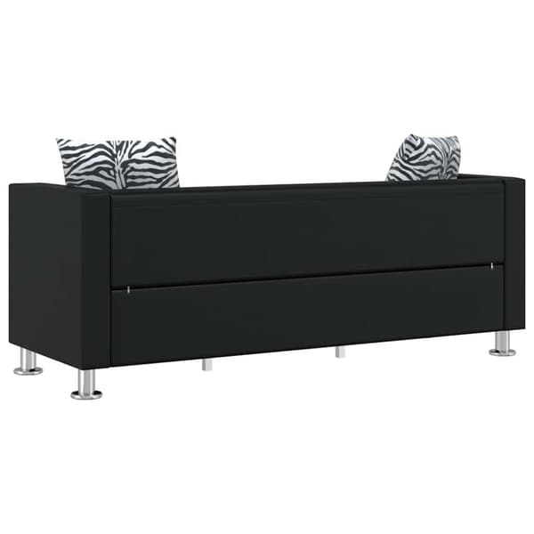 Soffgrupp konstläder med 3-sits och 2-sits svart