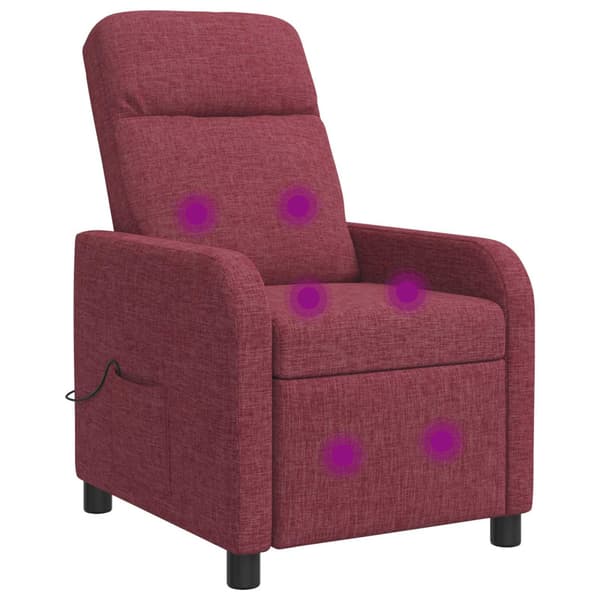 Massagefåtölj Vinröd Tyg