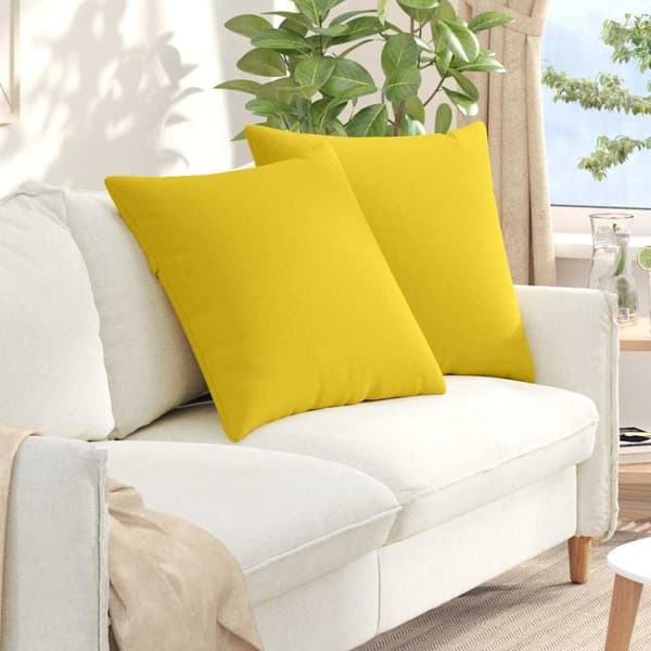 Sofakuddar 2 pcs Ljusgul 60 x 60 cm tyg
