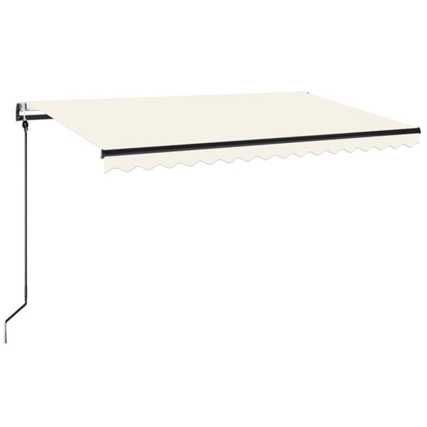 Automatisk markis med vindsensor & LED 400x350 cm gräddvit