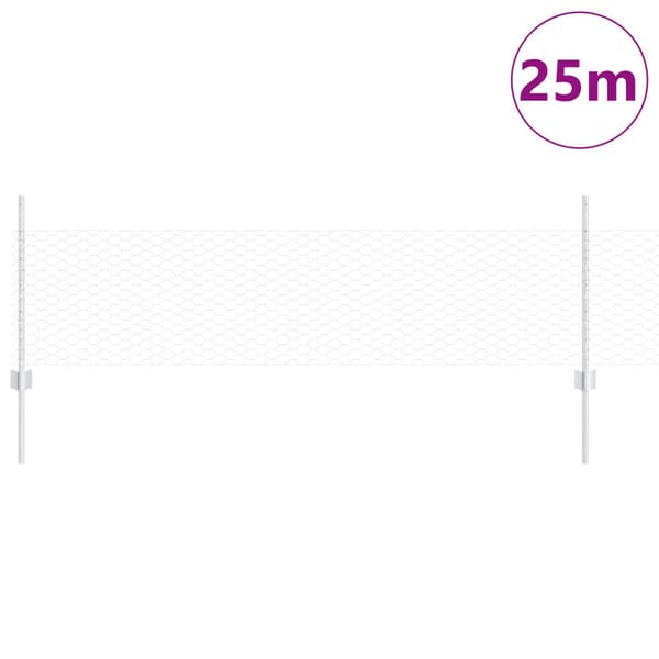 Stängsel med stolpe Silver 0,5 x 25 m Stål