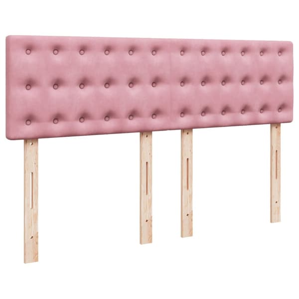 Ramsäng med madrass rosa 160x200 cm sammet