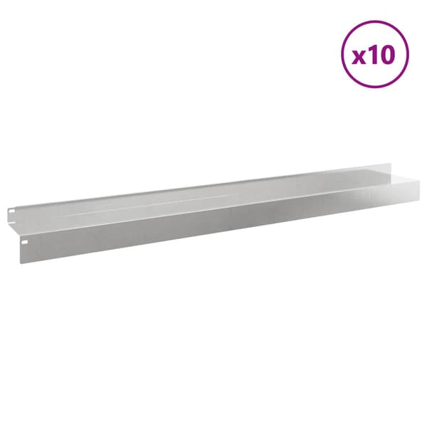 Kant för gräsmatta 10 pcs 100 x 10 x 8 cm Stål Silver