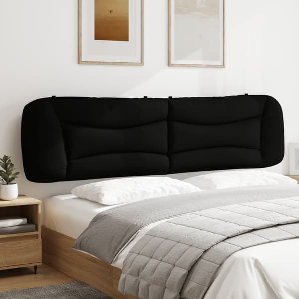 Headboard Cushion "Hvar" Black 200 cm Fabric
