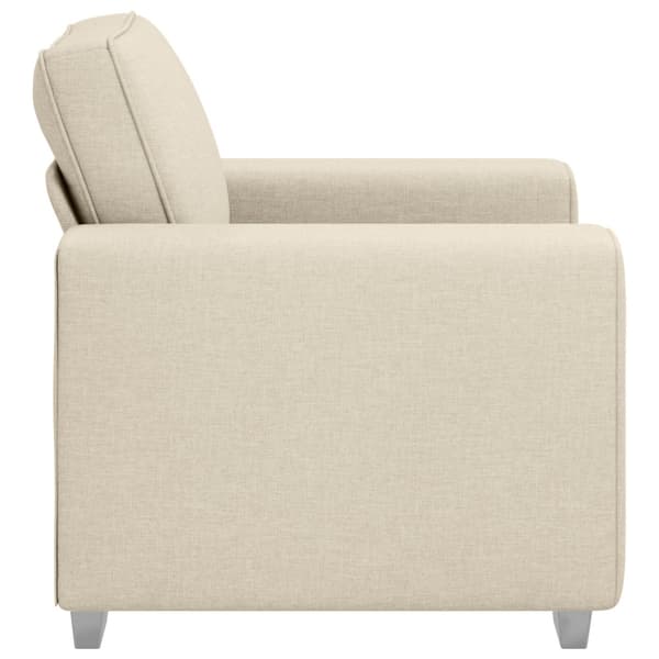 Soffstol Beige 100 cm Linnenblandad tyg