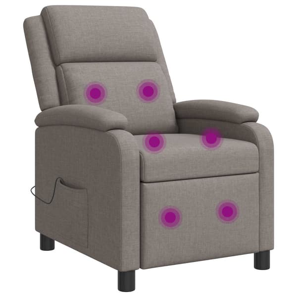 Massagefåtölj Taupe Tyg