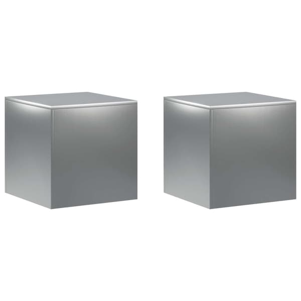 Växtställ 2 pcs Silver 40 x 40 x 40 cm Rostfritt stål