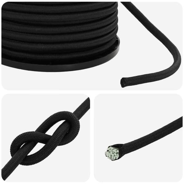 Bungee-rep 6 mm Svart PP och gummi