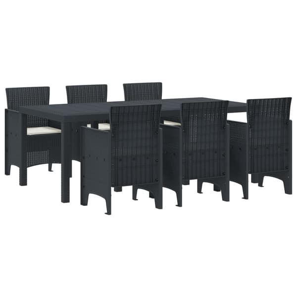 Trädgårdsmöbelset 7 pcs Antracit Polypropylen