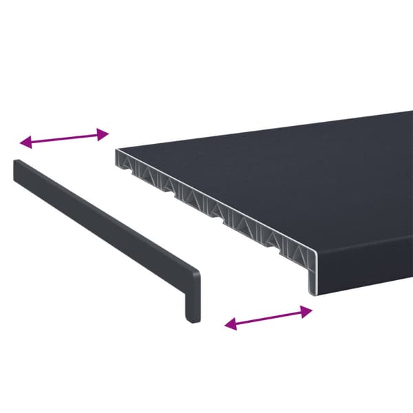 Fönsterbräda Anthracit med träådring 60 x 40 x 4,5 cm PVC