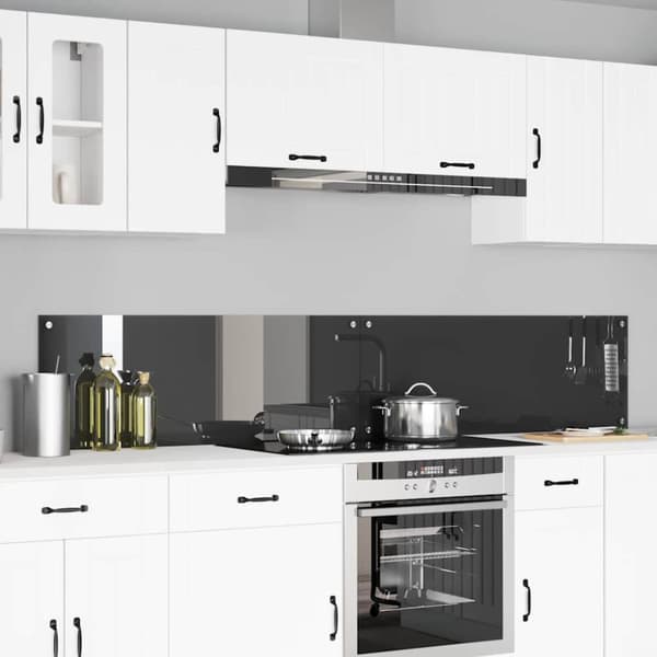 Köksskydd 2 pcs Mörkgrå 110 x 40 cm härdat glas