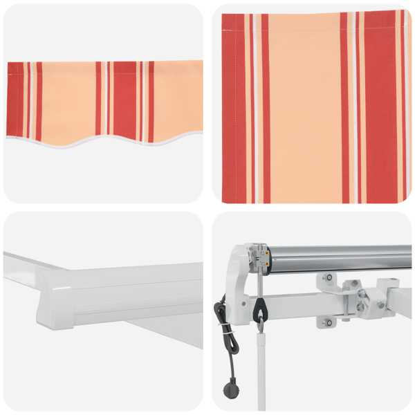 Elektrisk Markis 6 x 3 m Gul- och orangerandig 100% Polyester
