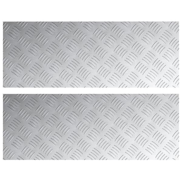 Trappsteg Rektangulär 2 pcs Silver 80 x 30 cm Aluminium