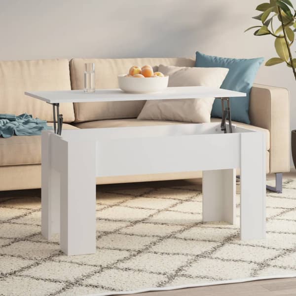 Soffbord vit 101x49x52 cm konstruerat trä