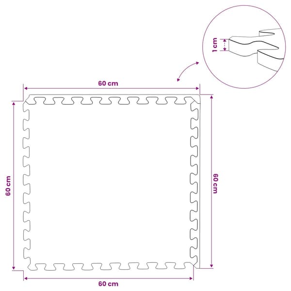 Golvmatta 40 pcs Blå 14,4 m² EVA-skum