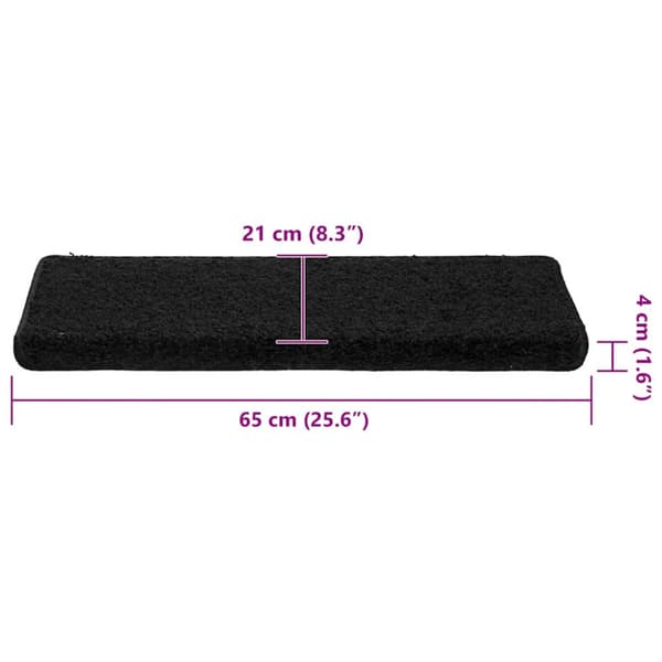 Trappmattor 30 st 65x21x4 cm svarta rektangulära kanter