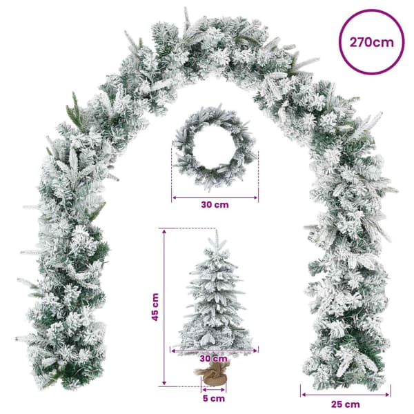 Mini julgran 45 cm PVC och PE Grön och Vit