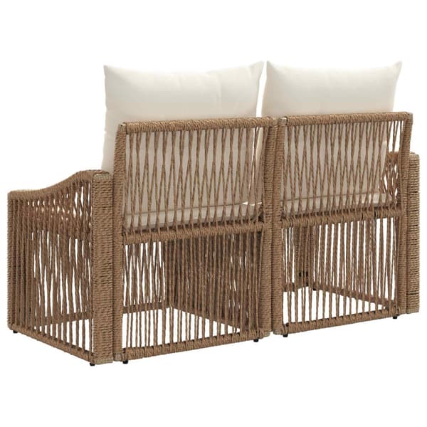Trädgårdsoffa 2-Antal sittplatser Beige konstrotting