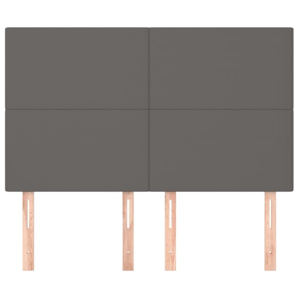 Sänggavel grå 144x5x118/128 cm konstläder