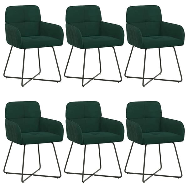 Matstolar 6 pcs Sammet Mörkgrön 59 x 56,5 x 86 cm